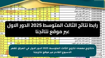 «نتائج مهمة» نتائج الثالث المتوسط 2025 الدور الأول في العراق تظهر الأسبوع القادم عبر موقع نتائجنا